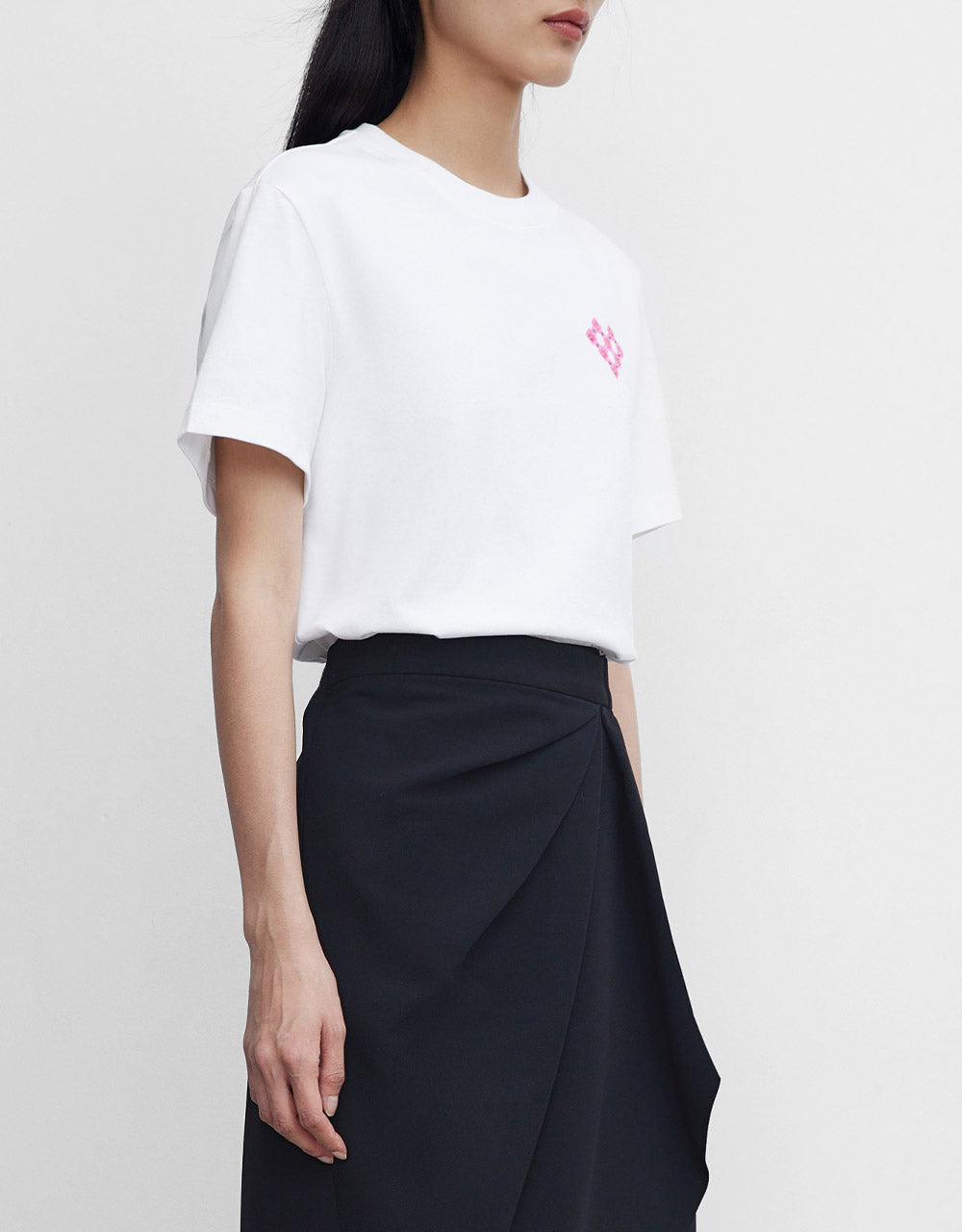 크루넥 프린팅 티셔츠