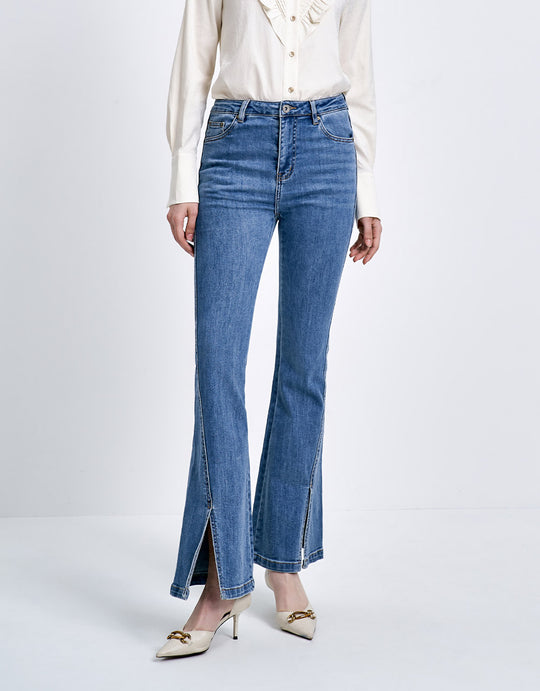 스플릿 헴 플레어 레그 진