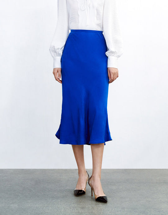 플레인 미디 스커트