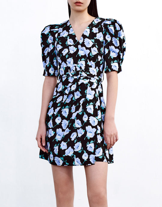 V넥 플라워 드레스