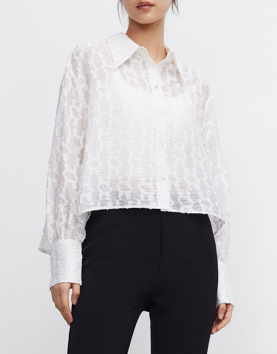 라펠 긴팔 셔츠