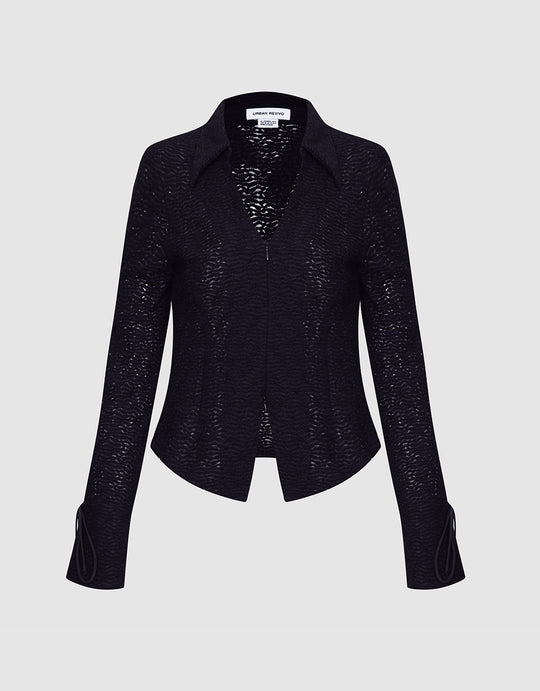 라펠 니트 셔츠