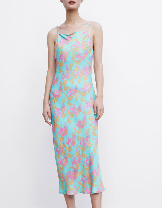 플라워 프린트 캐미 드레스