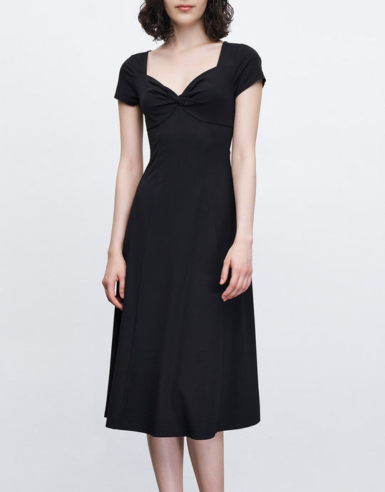 주름 식식 스케이터 드레스