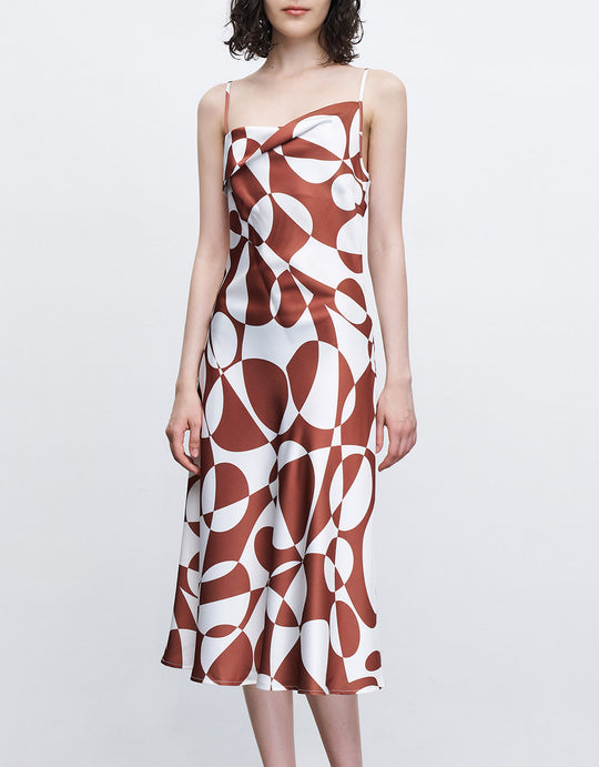 올오버 프린트 캐미 드레스