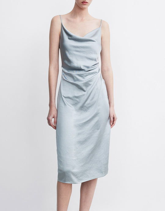 카울넥 슬리브리스 드레스