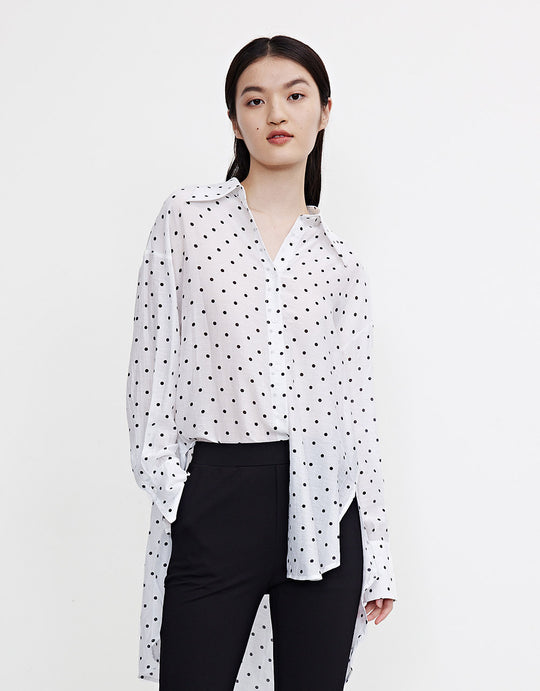 셔츠 슬리브 라펠 셔츠