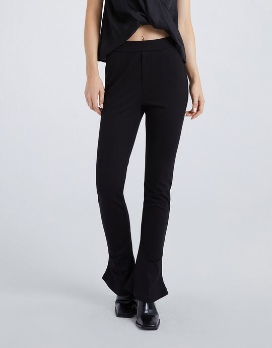 니트 롱 부츠 컷 팬츠