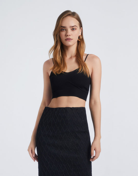 V넥 미니 니트 뷔에스트