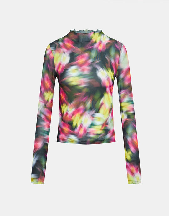 스탠드 카라 스키니 티셔츠