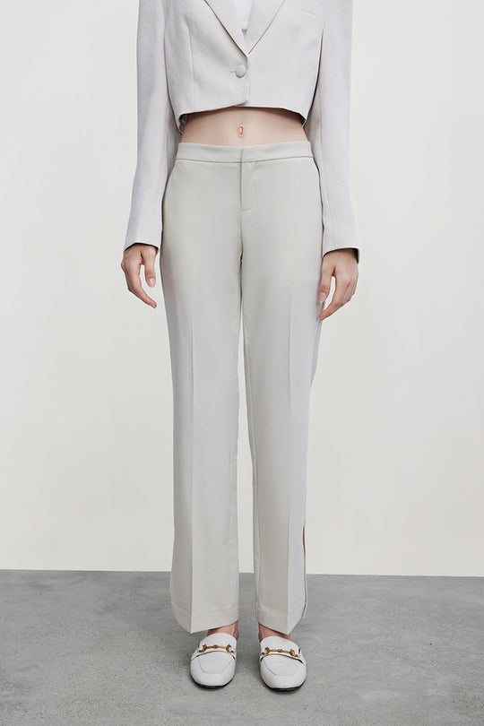 우븐 롱 스트레이트 팬츠