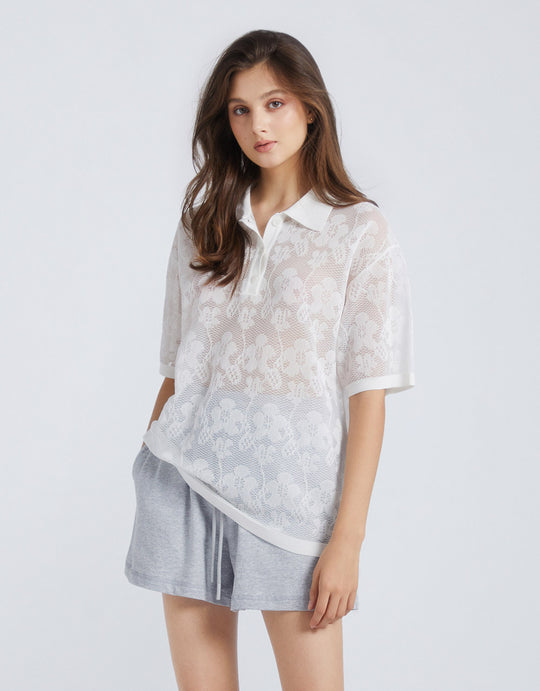 라펠 니트 티셔츠