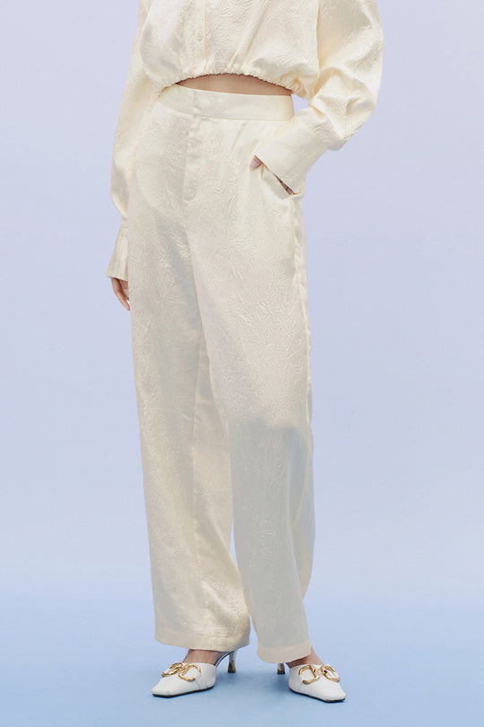 우븐 롱 스트레이트 팬츠