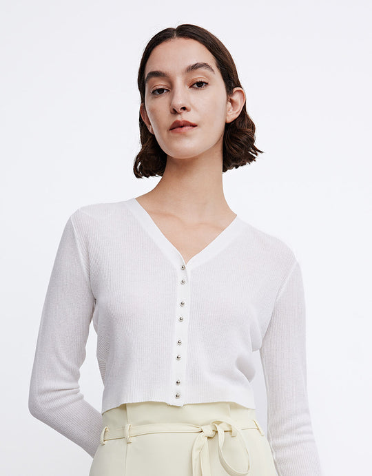 V넥 가디건