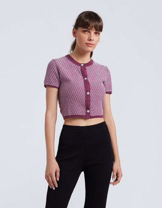 크루넥 니트 티셔츠