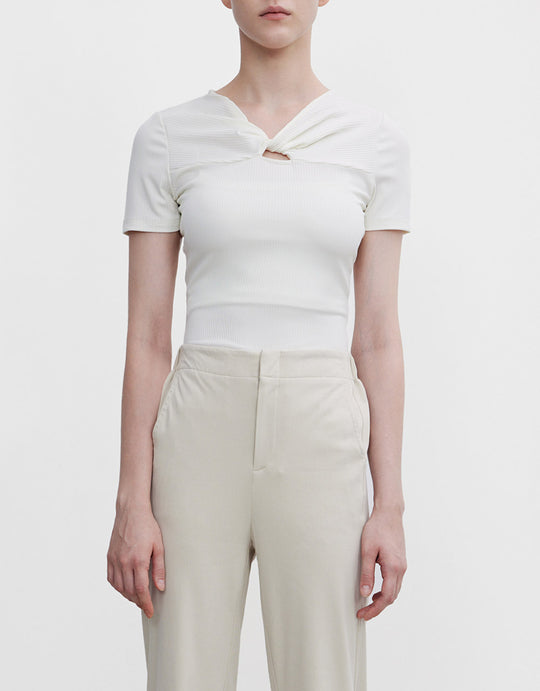 스탠다드 슬리브 V넥 스키니 티셔츠