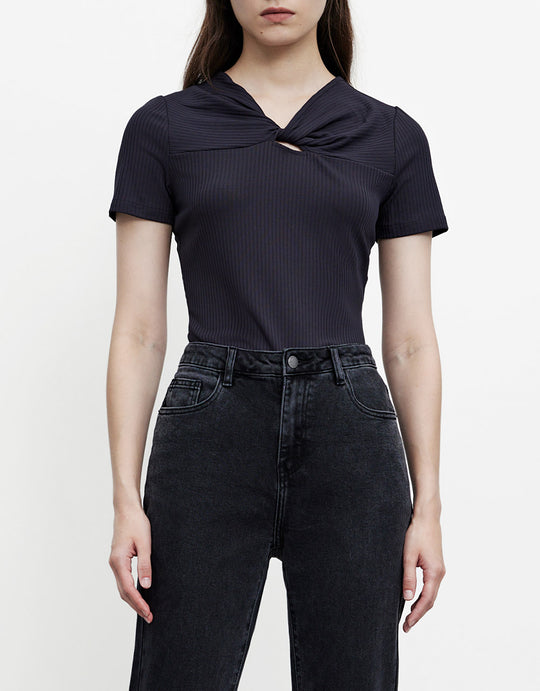 V넥 스키니 티셔츠