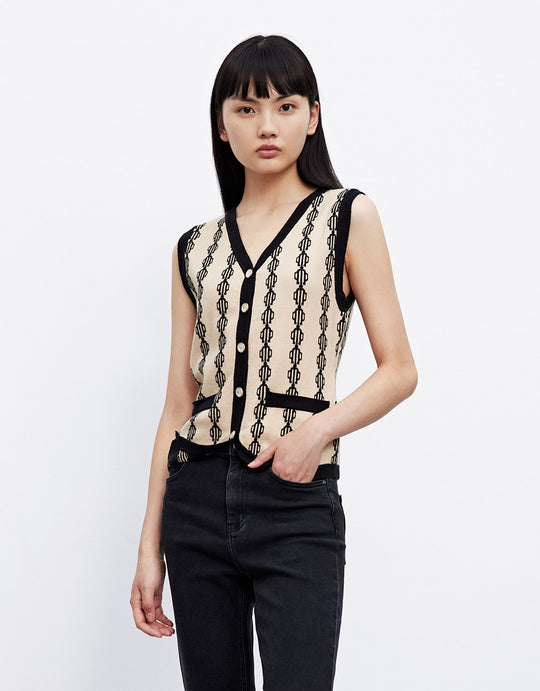 슬리브리스 V넥 가디건