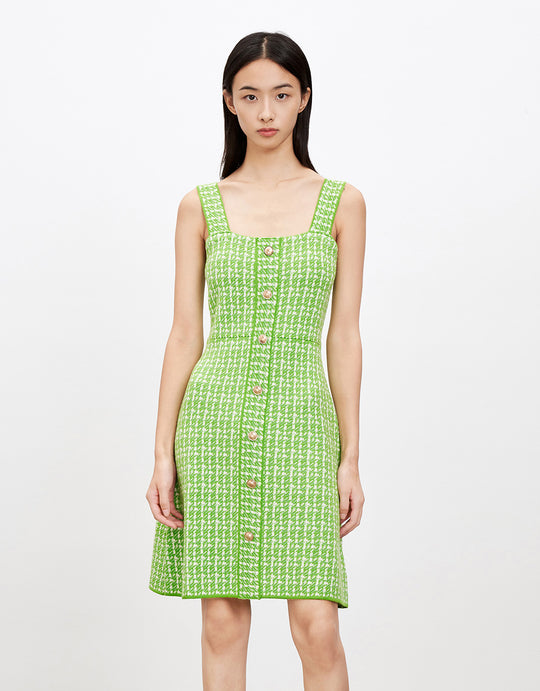 초록 트위드 드레스