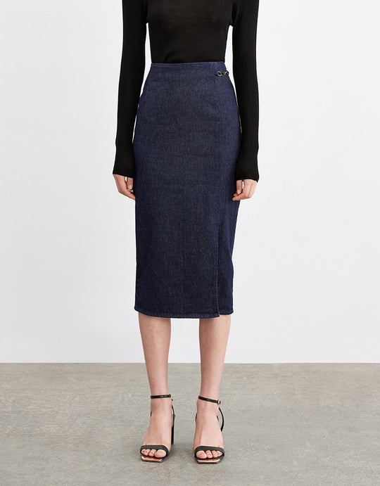 롱 벌룬 데님 스커트