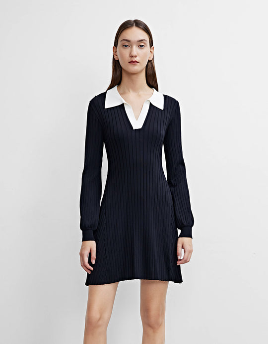 클래식 폴로넥 니트 드레스