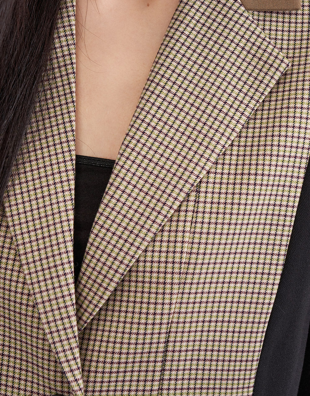 테일러드 카라 미디 블레이저