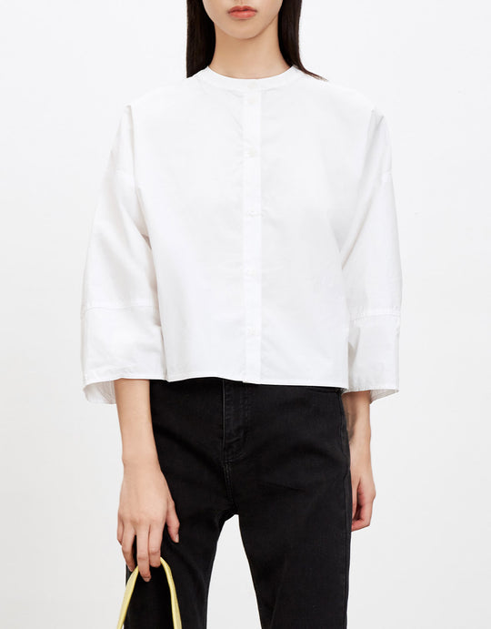 크루넥 버튼업 셔츠