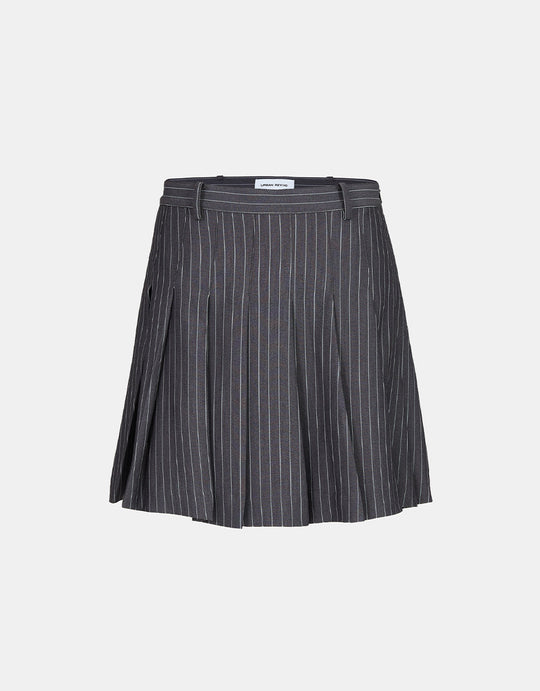 스트라이프 프린트 캐주얼 스커트