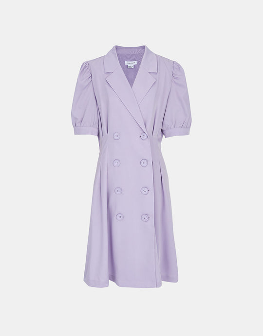 더블 브레스트 폴드 플리츠 블레이저 드레스