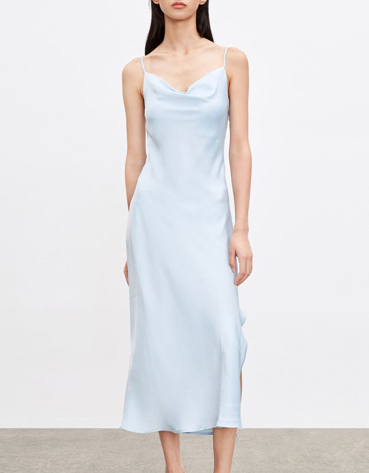 카울넥 새틴 캐미 드레스
