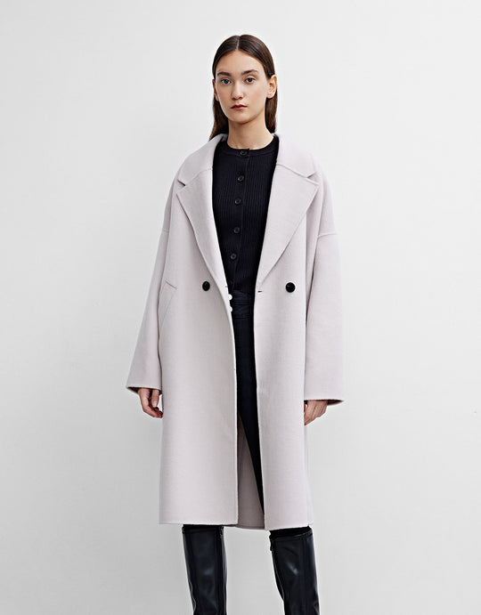 베이직 버튼업 모직 코트