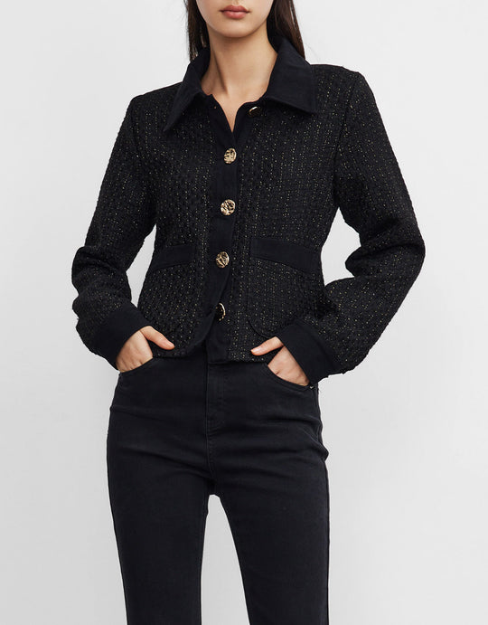 트위드 패치 포켓 재킷