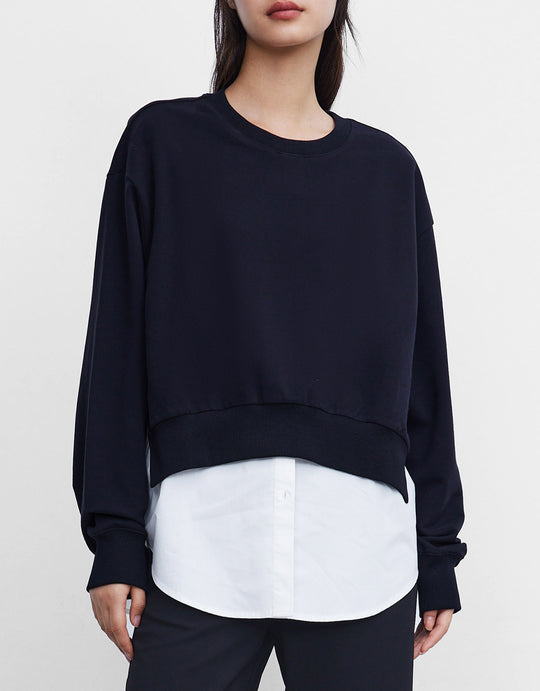 오프 숄더 크루넥 레귤러 맨투맨