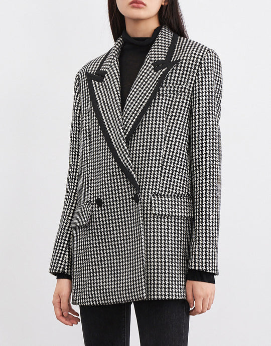 테일러드 카라 롱 블레이저