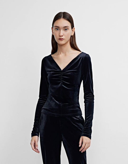 표준 V넥 스키니 티셔츠