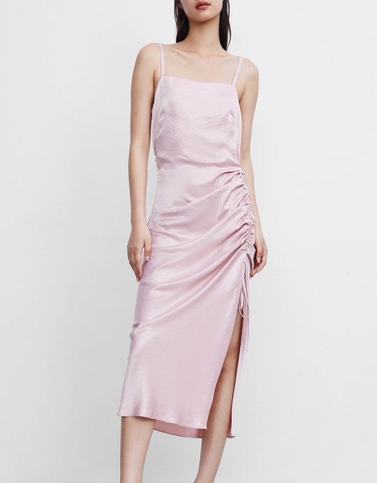 슬리브리스 V넥 스키니 드레스