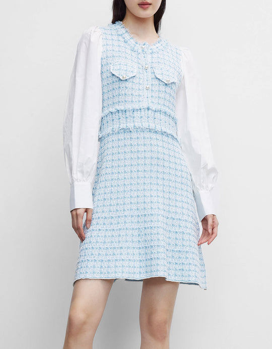 패치워크 트위드 드레스