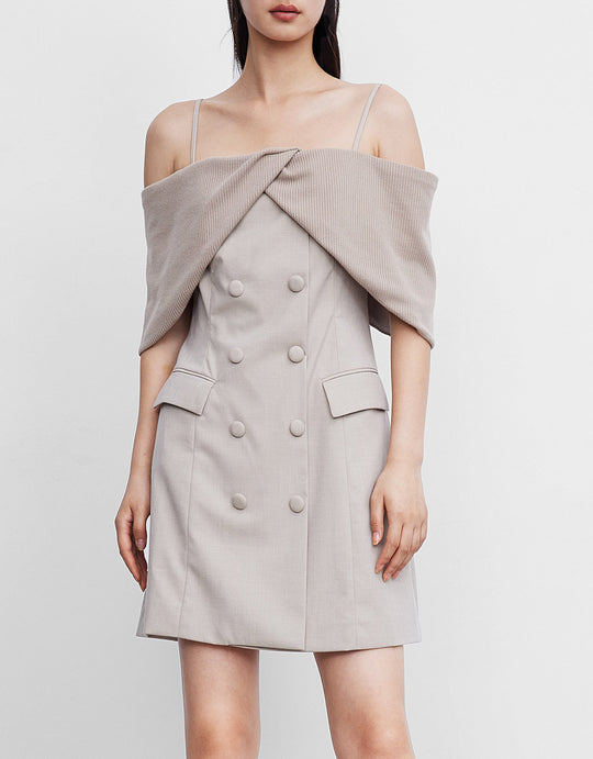 오프 숄더 블레이저 원피스