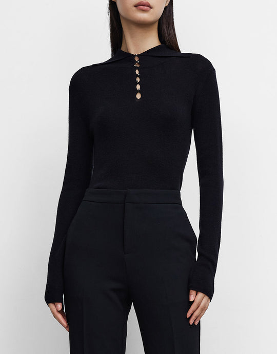 컷 아웃 니트 티