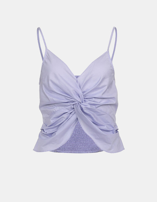 플로럴 프린트 트위스트 프런트 캐미 탑