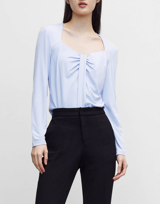 플리츠데코 스퀘어넥 티셔츠