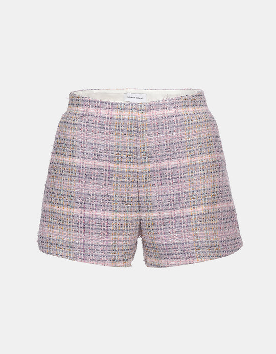 체크무늬 트위드 쇼츠