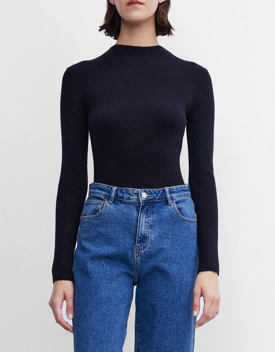 골지 니트 핏 탑