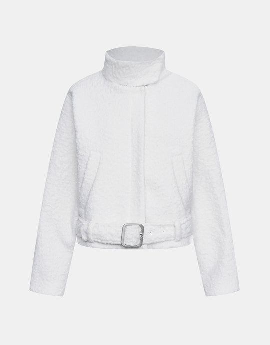 플레인 퍼지 벨트 자켓