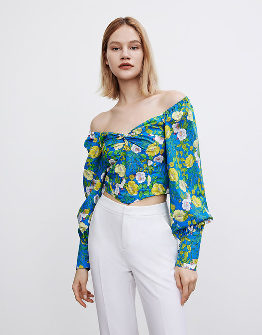 스퀘어 카라 블라우스