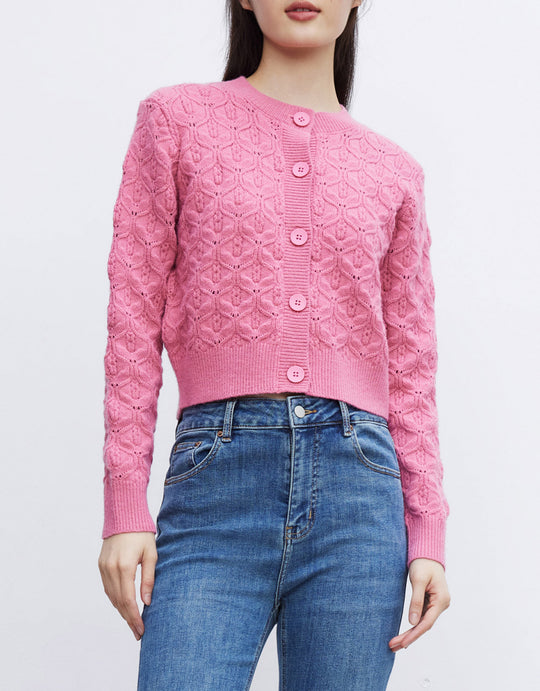 크루넥 니트 가디건