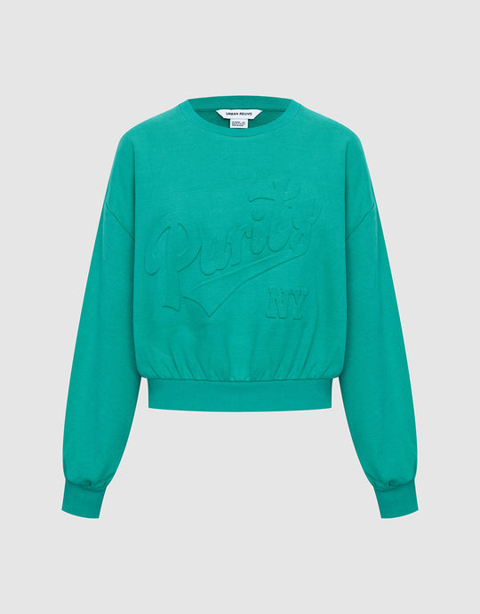 레터 엠보싱 스웻셔츠