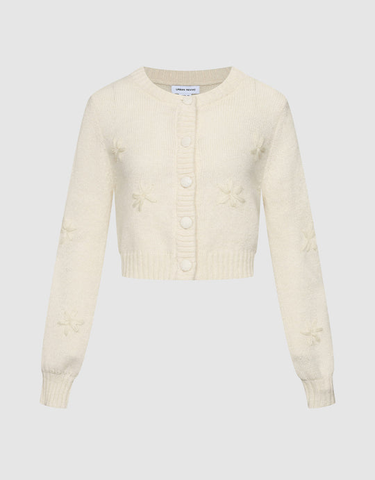 플로럴 자수 버튼업 가디건