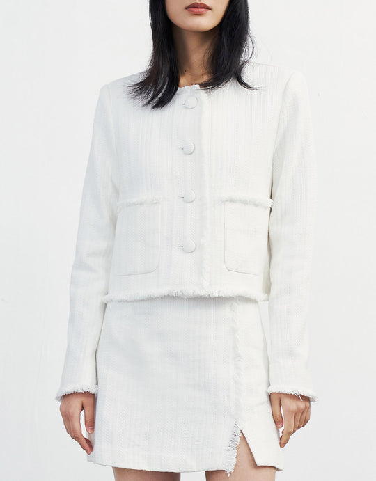 로우 헴 크루넥 자켓