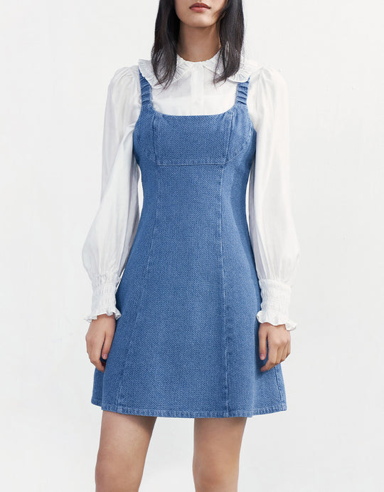 슬리브리스 데님 드레스